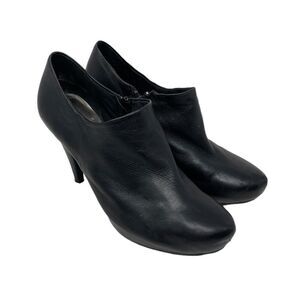 MTNY Leather Shooties Ankle Boots Heeled Shoes Black Women's 8M ME TOO NEW YORK